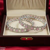 Round Stone Linked Bangle Set