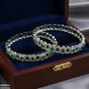 Round Stone Linked Bangle Set