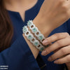 Round Stone Linked Bangle Set