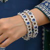Round Stone Linked Bangle Set