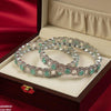 Round Stone Linked Bangle Set