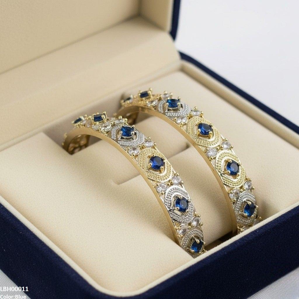 Round Stone Bangle Set