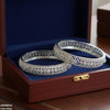 Round Stone Flower Bangle Set