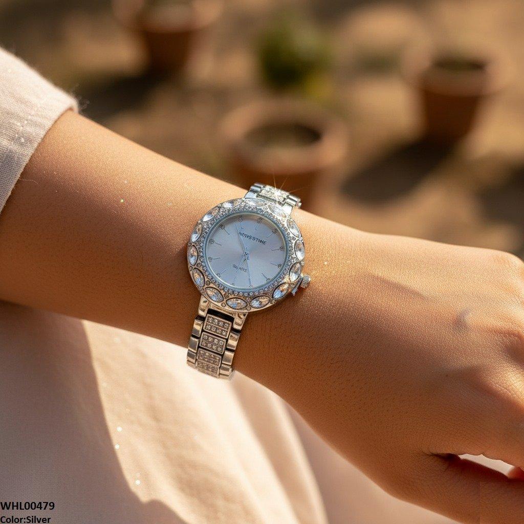 Round Marquise Stone Bezel Women's Watch