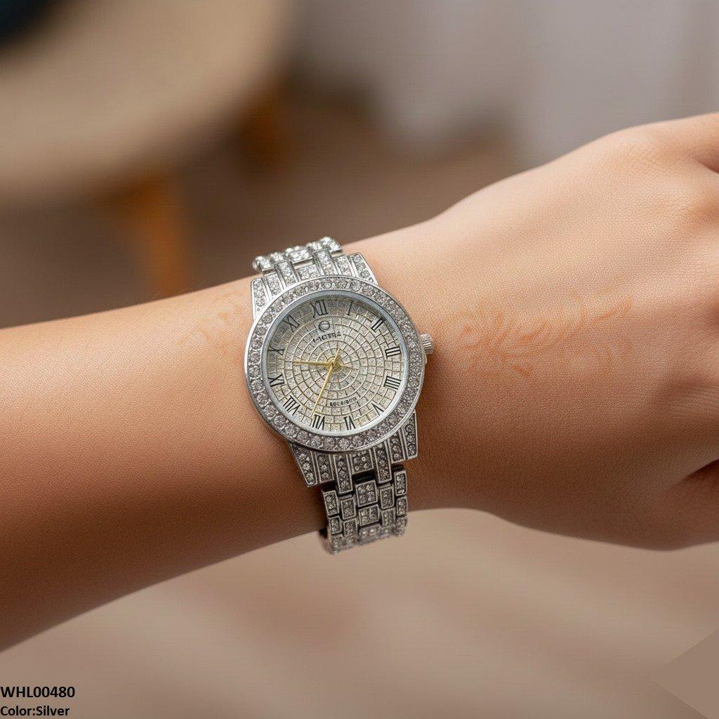 Round Rhinestone Women's Watch