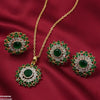 Round Stone Flower Pendant Set