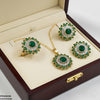 Round Stone Flower Pendant Set