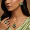 Round Stone Flower Pendant Set