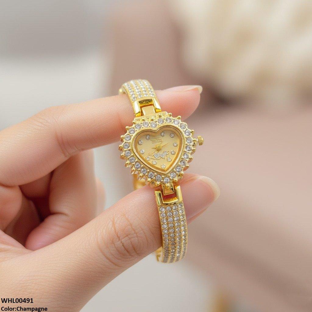 Heart Love Dial Stone Women's Watch