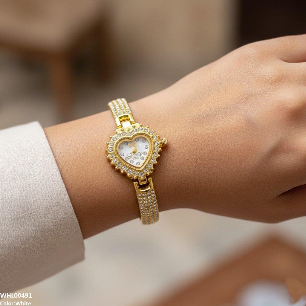 Heart Love Dial Stone Women's Watch