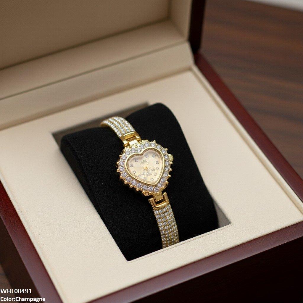 Heart Love Dial Stone Women's Watch