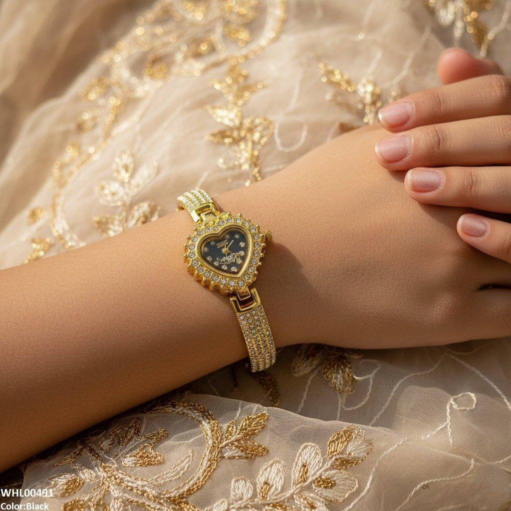 Heart Love Dial Stone Women's Watch