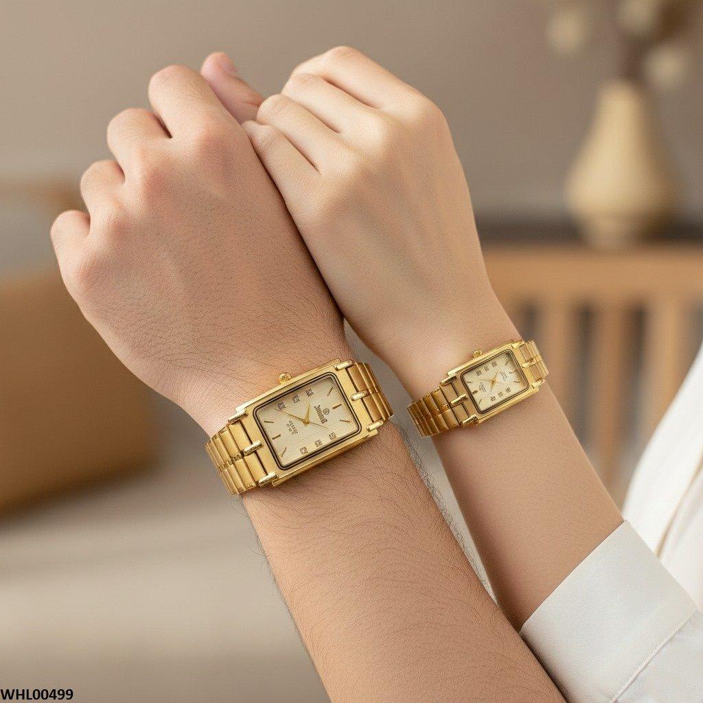 Rectangle Bezel Dial Couple Watch