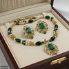 Rectangle Flower Drop Mala Set