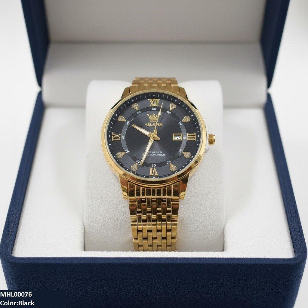 Round Stone Dial Men's Watch