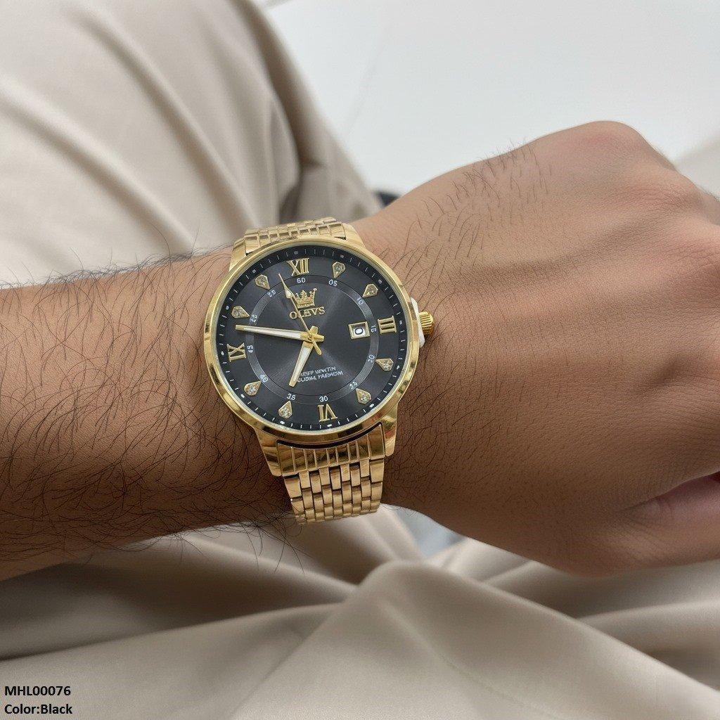 Round Stone Dial Men's Watch