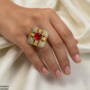 Round Stone Ring Adjustable