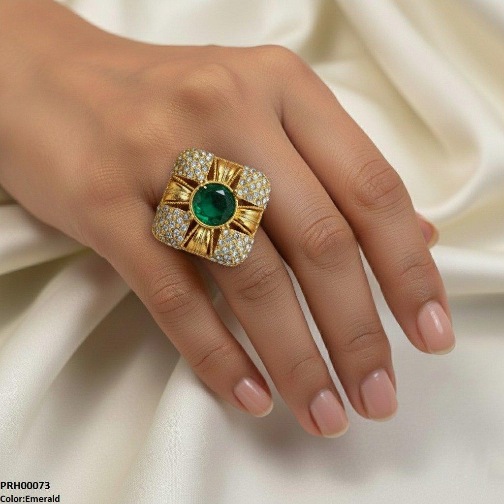 Round Stone Ring Adjustable