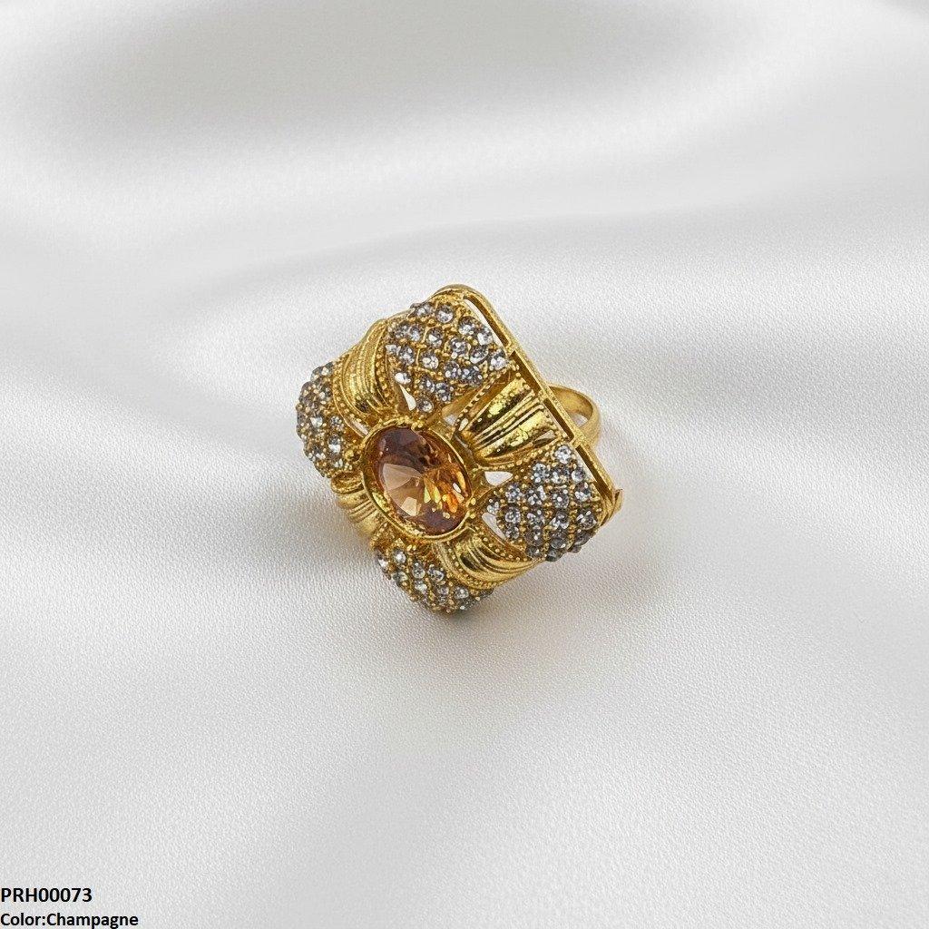 Round Stone Ring Adjustable