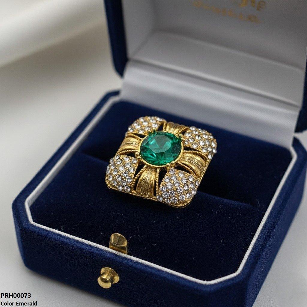 Round Stone Ring Adjustable