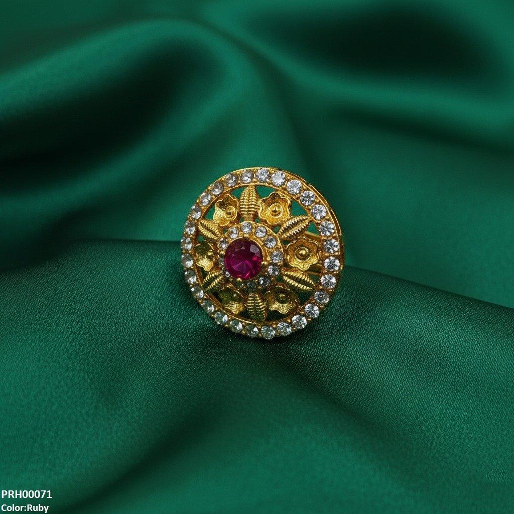 Round Flower Ring Adjustable