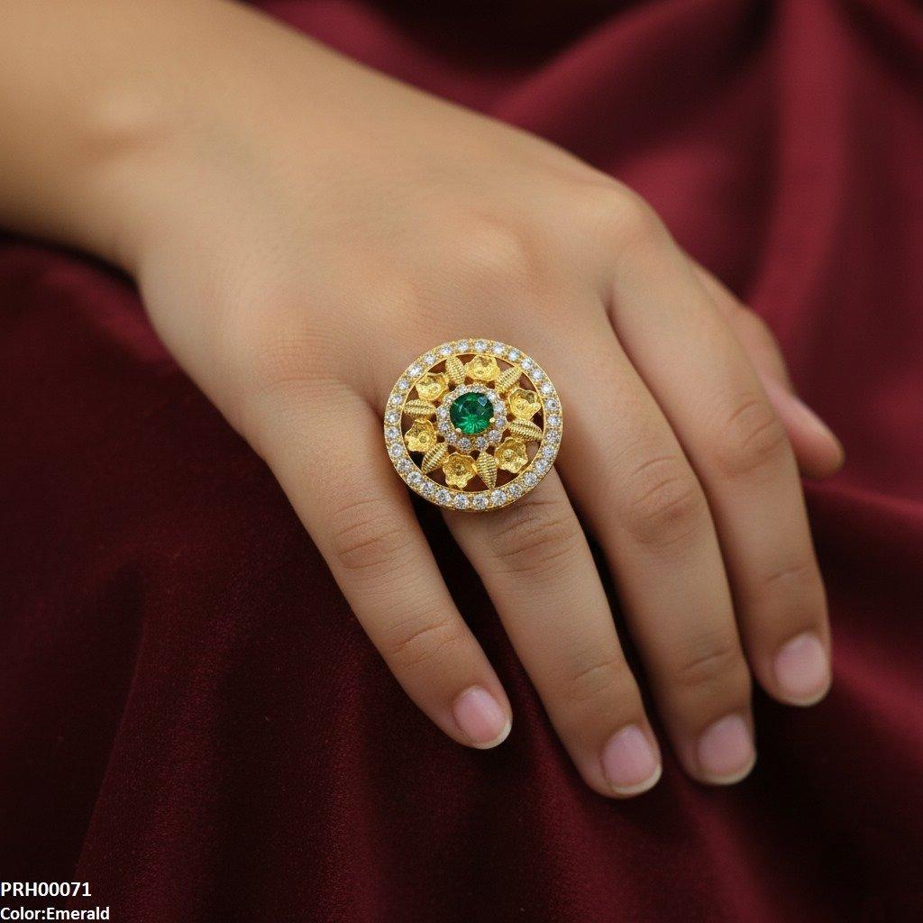 Round Flower Ring Adjustable