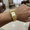 Rectangle Dial Stone Men's Watch