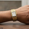 Rectangle Dial Stone Men's Watch