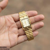 Rectangle Dial Stone Men's Watch