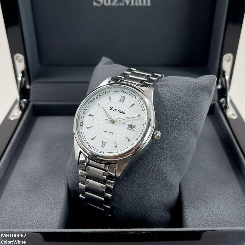 Round Black Dial Men's Watch