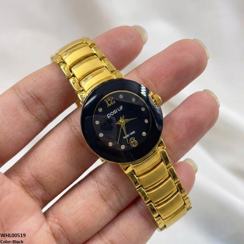 Round Black Bezel Women's Watch