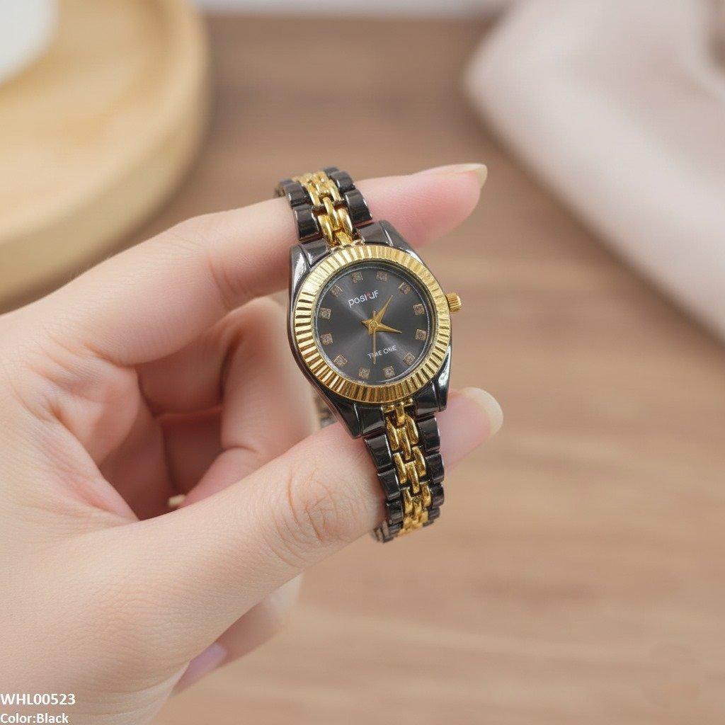Round Black Chain Women's Watch