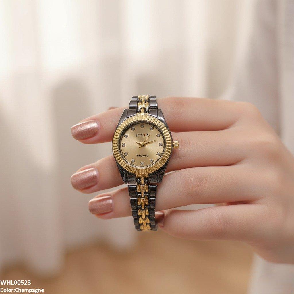 Round Black Chain Women's Watch