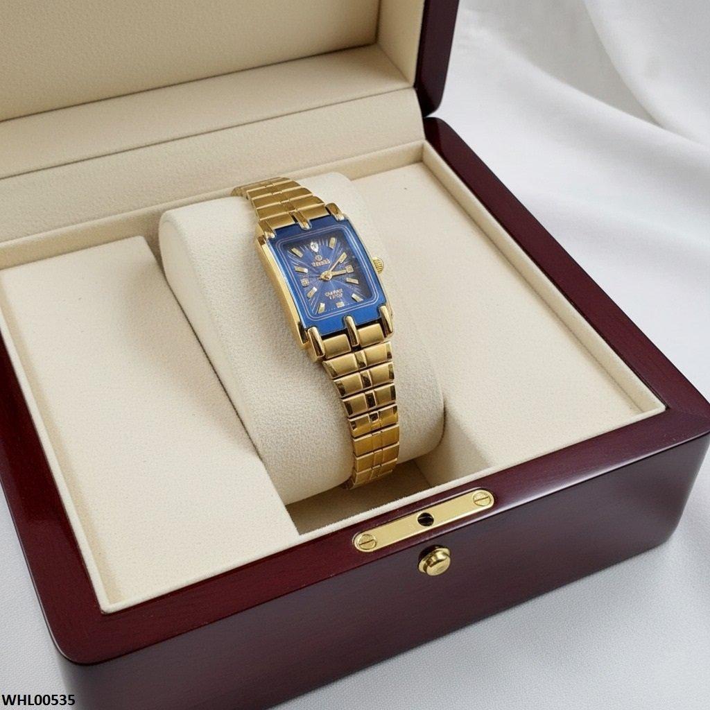 Rectangle Blue Dial Women's Watch
