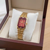 Rectangle Red Dial Women's Watch