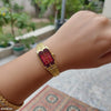 Rectangle Red Dial Women's Watch