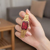 Rectangle Red Dial Women's Watch