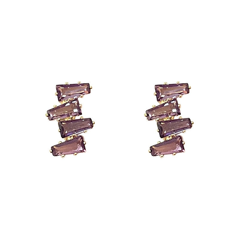 4 Baguette Joint Stud Tops Pair