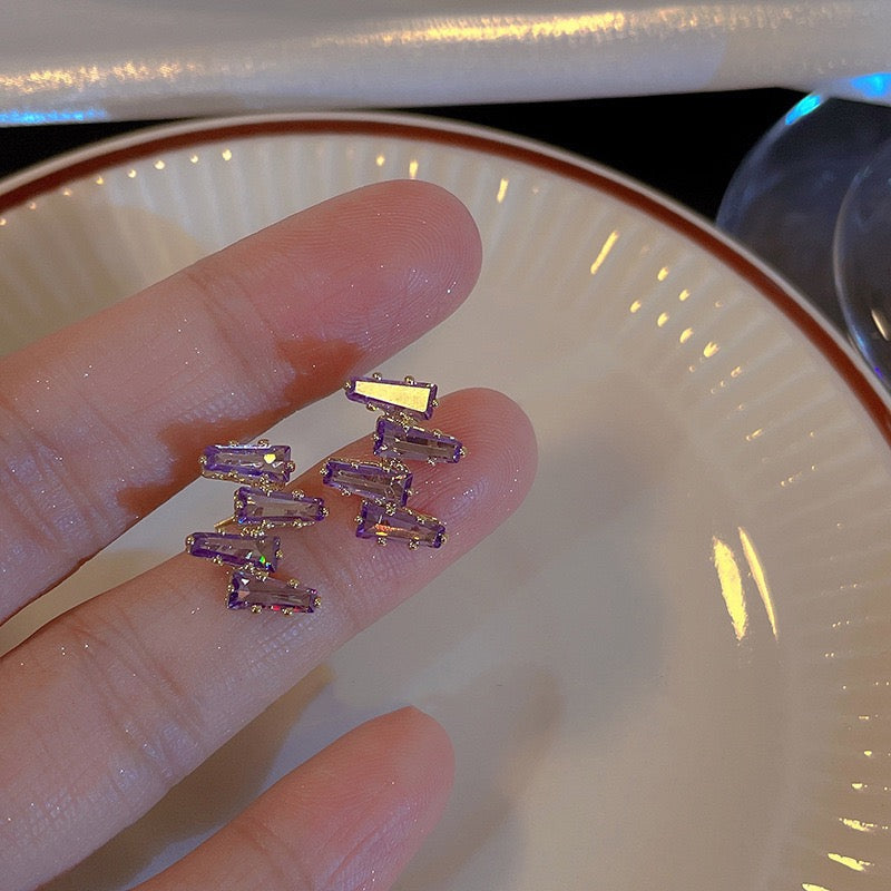 4 Baguette Joint Stud Tops Pair