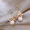 Flower Pearl Drop Earrings