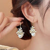 Flower Pearl Drop Earrings