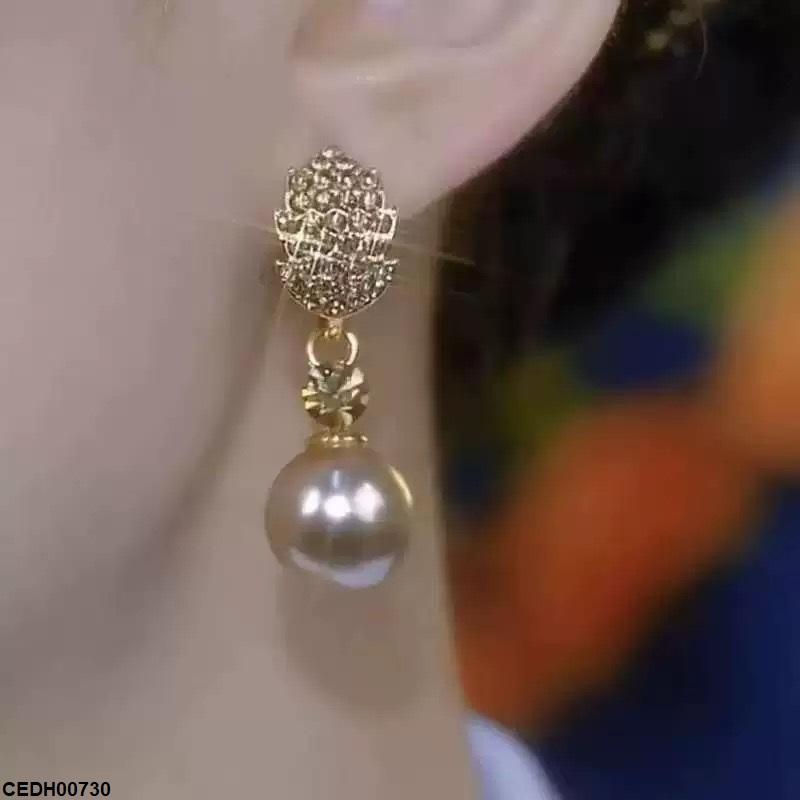 Round Pearl Drop Earrings