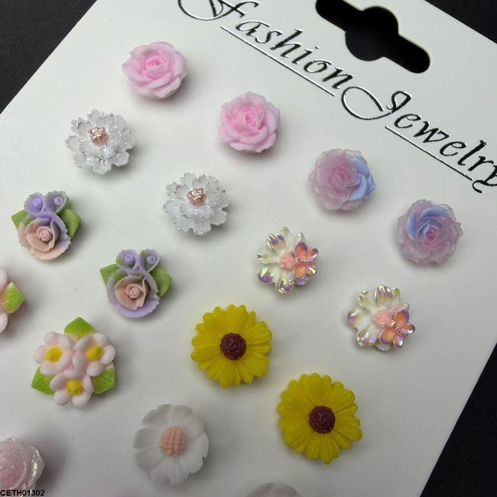 12 Multi Flower Tops Pair