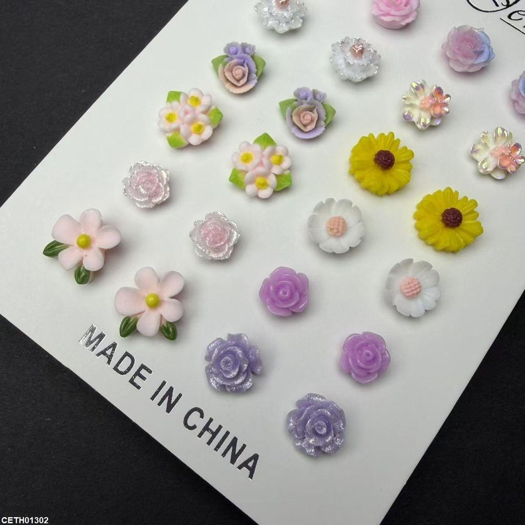 12 Multi Flower Tops Pair