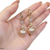 Round Pearl Drop Earrings