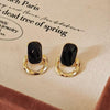 Square Round Drop Earrings