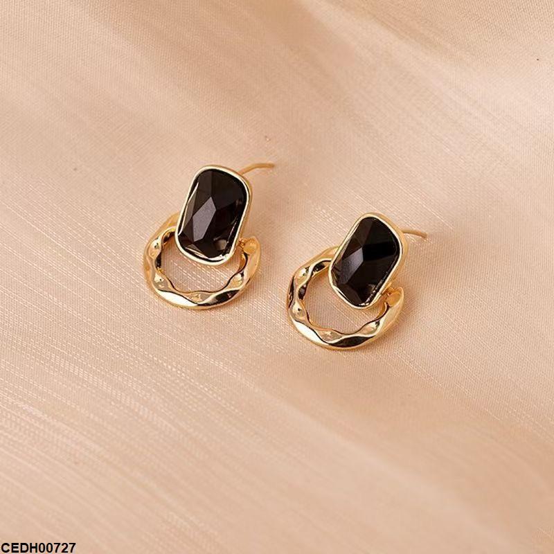 Square Round Drop Earrings
