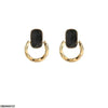 Square Round Drop Earrings