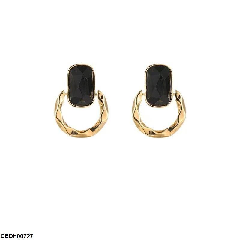 Square Round Drop Earrings