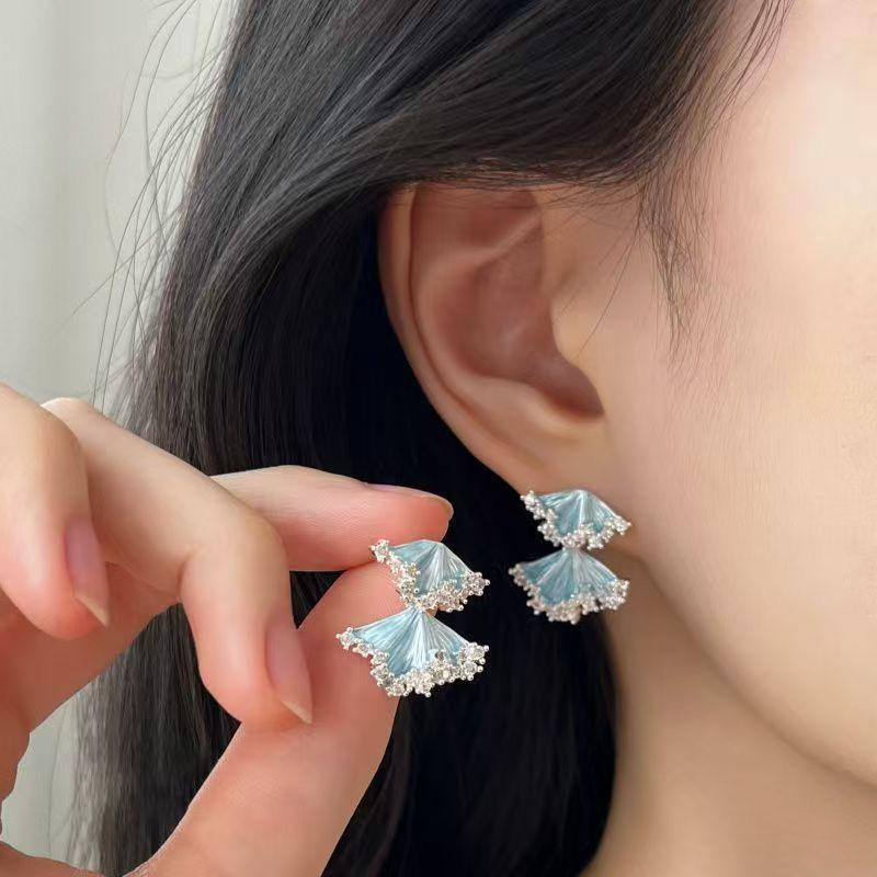 Double Leaf Drop Earrings
